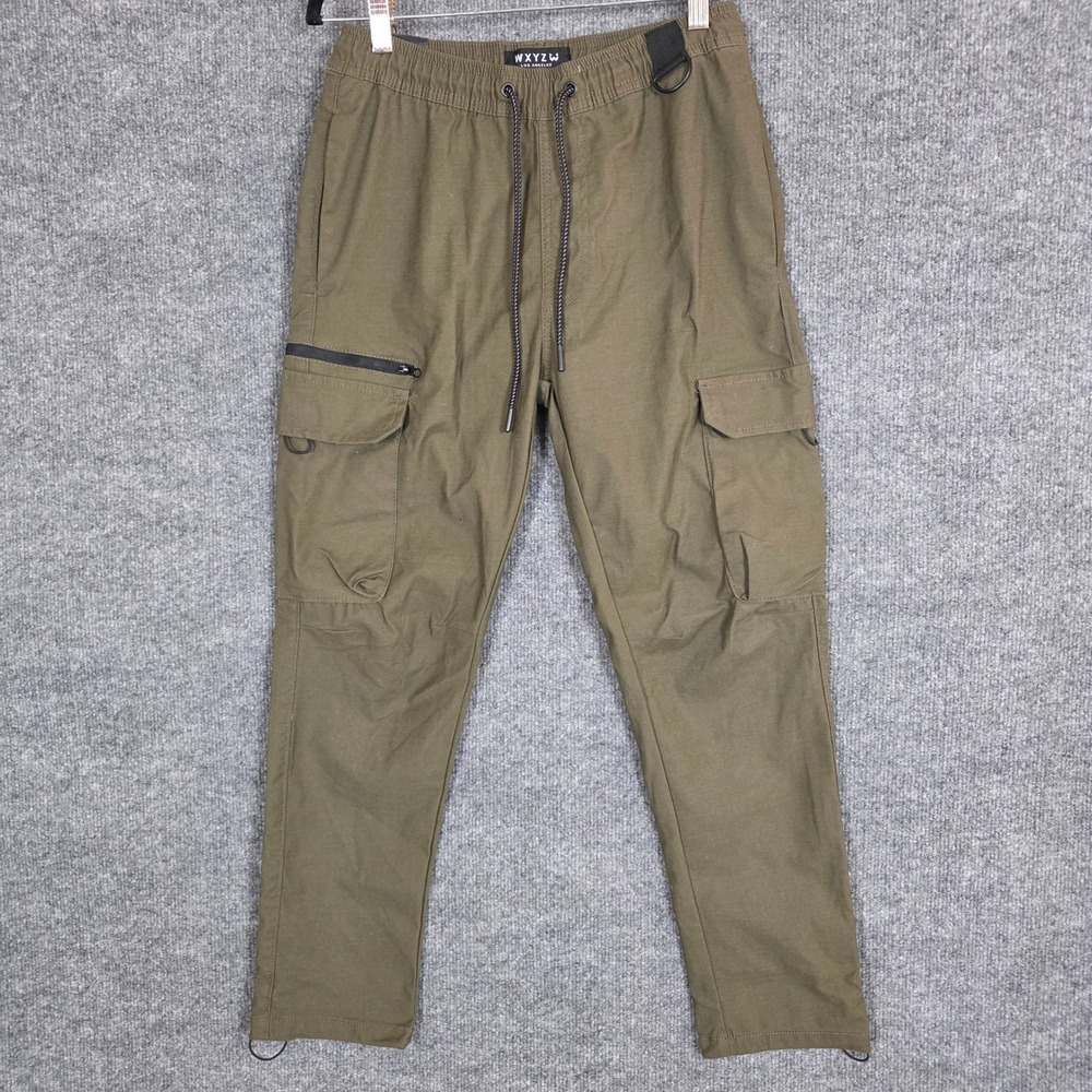 WXYZ Los Angeles James Tech Twill Cargo Pants Olive Green Mens Small NWT Jogger